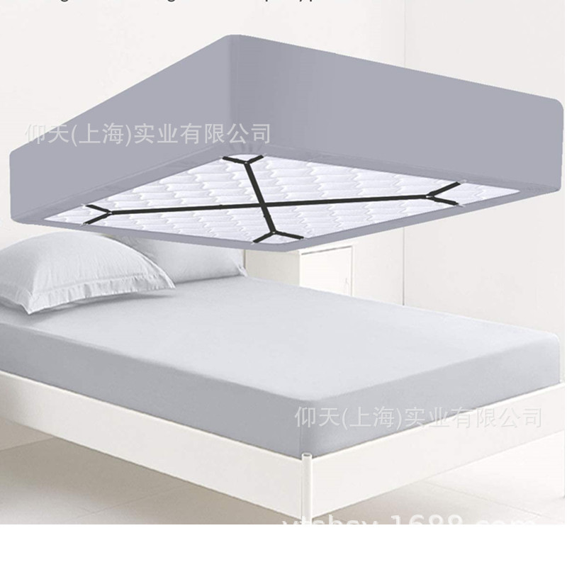 Sábana de cama soporte ajustable Cruz hoja de cama clip banda elástica equipado hoja sujetador Correa Clip, 2 negro