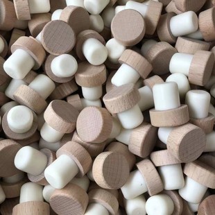 in stock Bubble Water Bottle Polymeric Wood Inner Plug Bottle Cap Creative Mushroom Head Universal Wooden Wine Plug Sealing Dust-proof