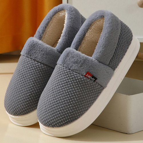 Cotton Slippers Bag with Male Large Size Winter Warm Thick Soles  New Style Wearable Fleece Cotton Slippers Matchable Cotton Shoes for Women
