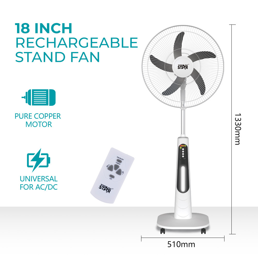 Winning star control remoto transfronterizo 18 pulgadas hogar de alta potencia tipo balancín máquina portátil ventilador eléctrico de piso