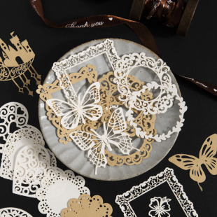 Beautiful day lace searching series hardcover gift box special paper hollow lace hand account material 1