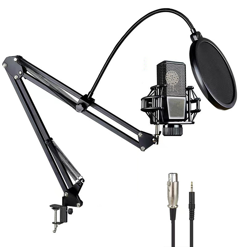 Factory direct 240 condenser microphone English sound card full mobile phone recording large diaphragm K song live broadcast equipment Factory direct 240 condenser microphone English sound card full mobile phone recording large diaphragm K song live broadcast equipment