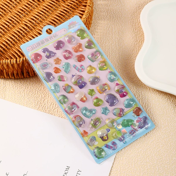 Solid style/3D luminous embossed sticker [blue style]