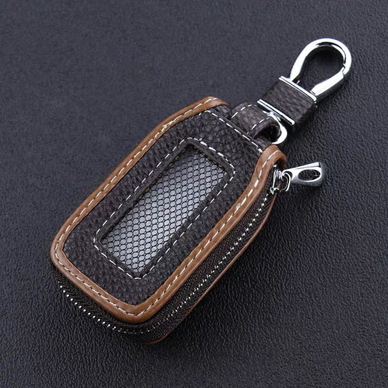Car Key Case, Genuine Leather, Fashionable and Personalized, Unisex Style, Creative Key Cover, High-End Key Holder with Car Logo for Men and Women