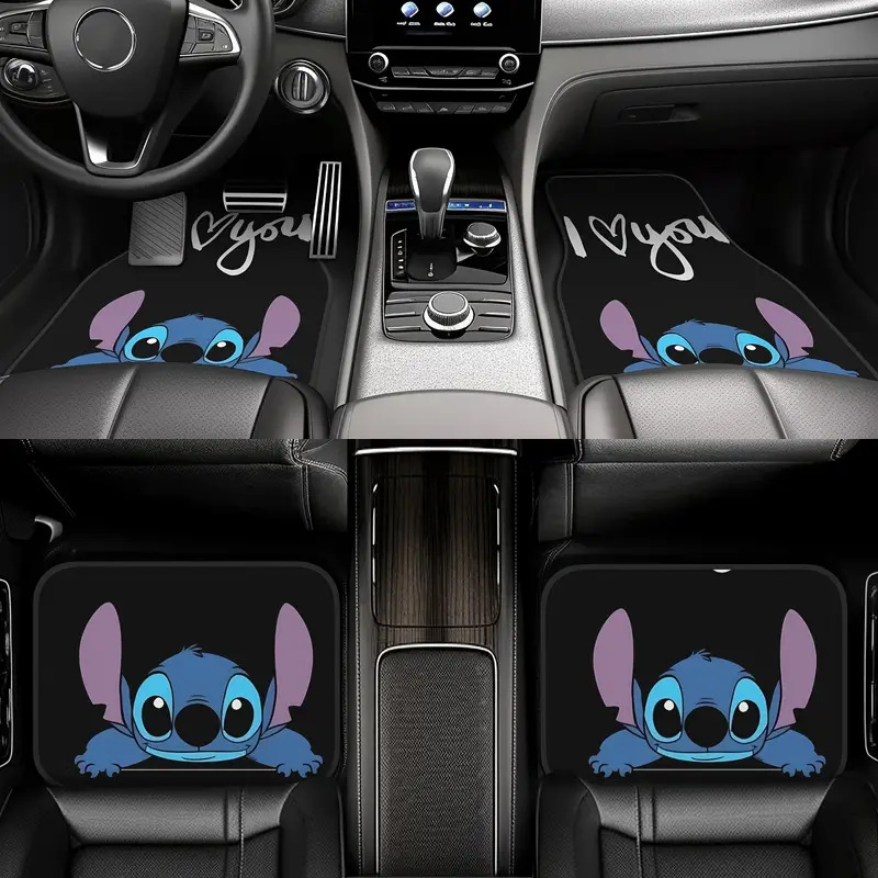 Amazon Temu American Car Floor Mats Four-Piece Set Car Interior Decoration Floor Mats Stain-Resistant Floor Mats Ready for Labeling and Delivery