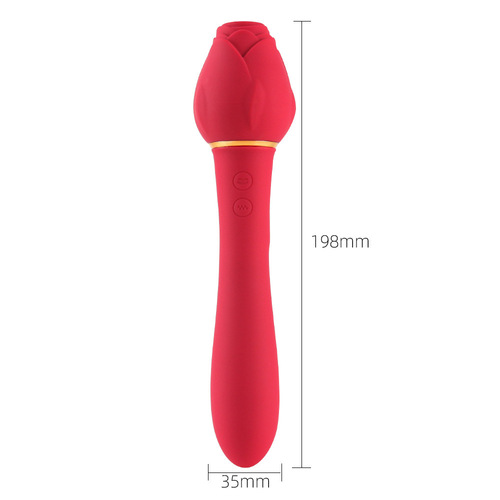 Amazon new product variable frequency silent female handle rose vibration liquid silicone massage stick manufacturer source