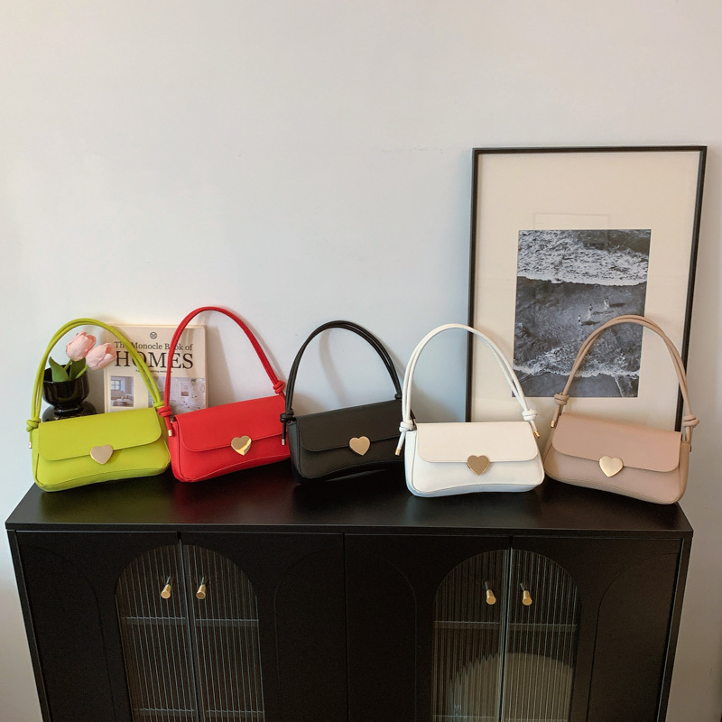 Bolsos de mujer simples mujeres 2024 otoño nuevo bolso casual de color sólido textura amorosa bolsa de hombro elegante