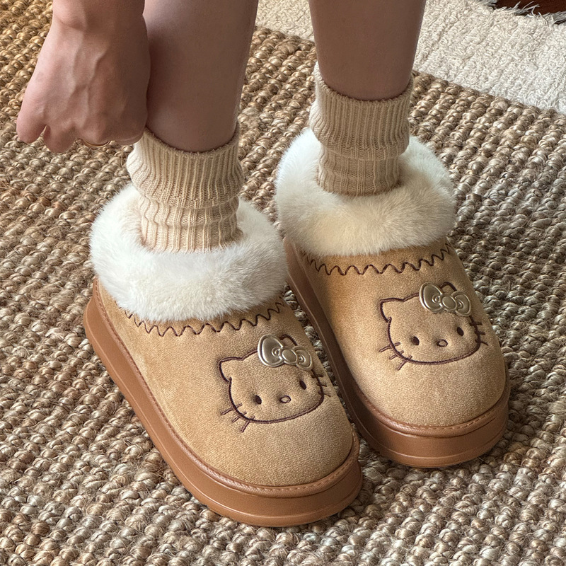 Authentic Ip Sanrio Snow Boots for Women to Wear in Winter, Thick-Soled Heightening Cotton Shoes, Winter Velvet Warm Plush Slippers Authentic Ip Sanrio Snow Boots for Women to Wear in Winter, Thick-Soled Heightening Cotton Shoes, Winter Velvet Warm Plush Slippers