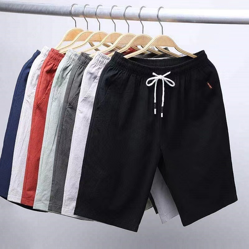 Solid Color Men's Shorts for Summer, 5-Point Casual Pants, Men's Mid-Length Casual Beach Shorts, Men's Sports Shorts