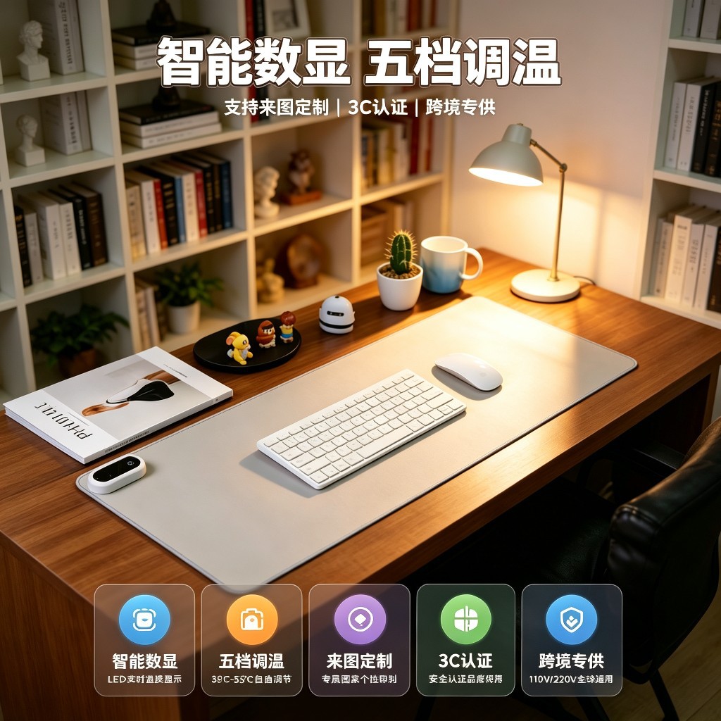 跨境无味暖桌垫办公室加热鼠标垫加热桌垫暖桌宝超大暖手桌垫制定