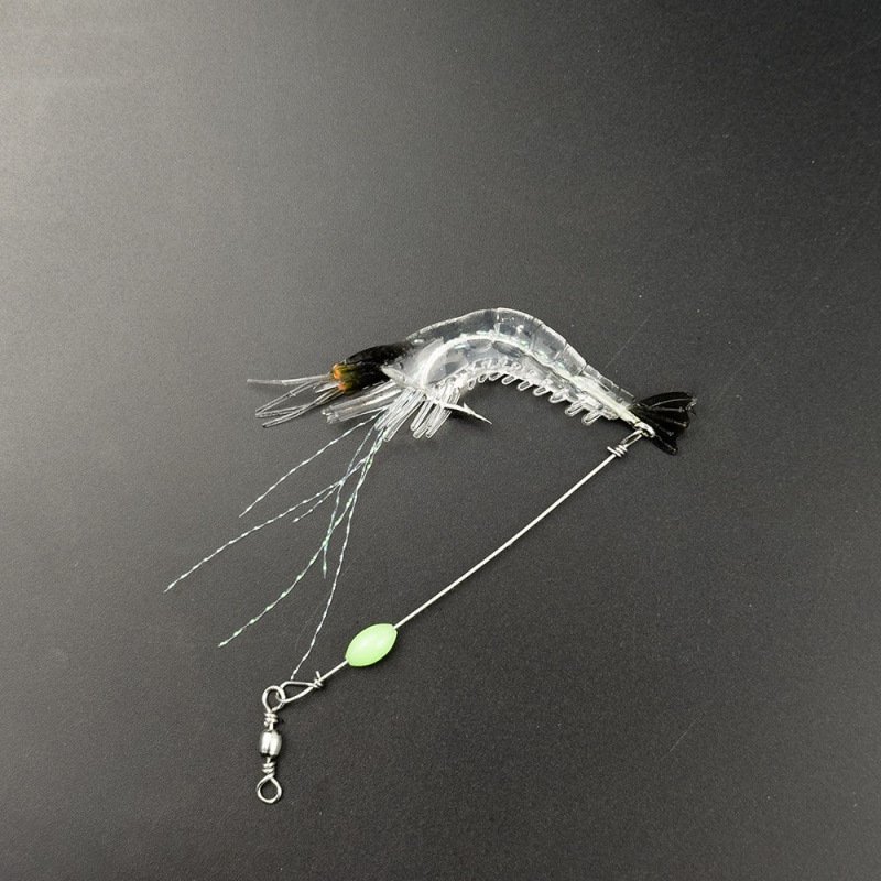 Luya cebo nocturno falso camarón cebo biónico simulación boquilla de caparazón suave pescado negro con gancho de fábrica de cebo de peces comercio mayorista