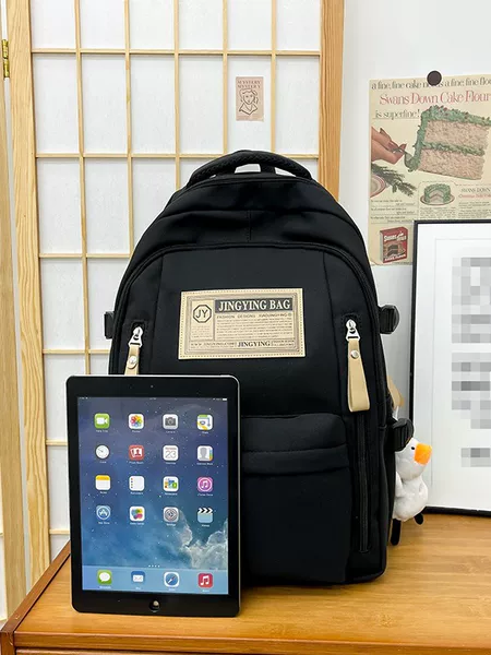 New cross-border fashion schoolbag for women, Korean version, large capacity, suitable for high school and primary school students, reduces load, can be printed with logo