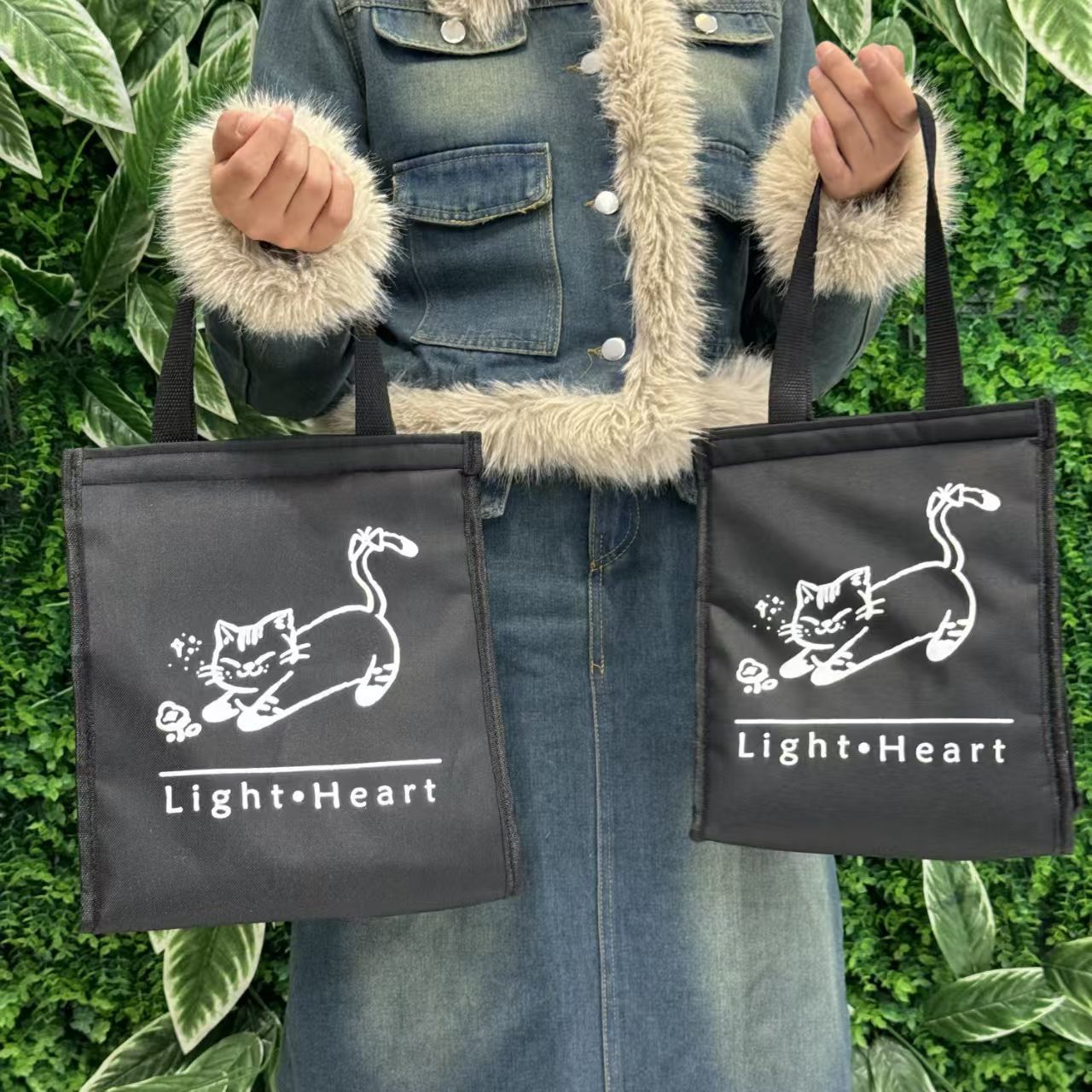 Bolsa de lonchera de lona bolsa de bento portátil engrosada nueva bolsa de comida de mano de gran capacidad para estudiantes que van a trabajar