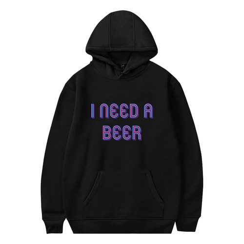 Women's Hooded Sweatshirt I NEED A BEER Fashion Hooded Sweatshirt Casual Large Pouch Over-the-Head Top