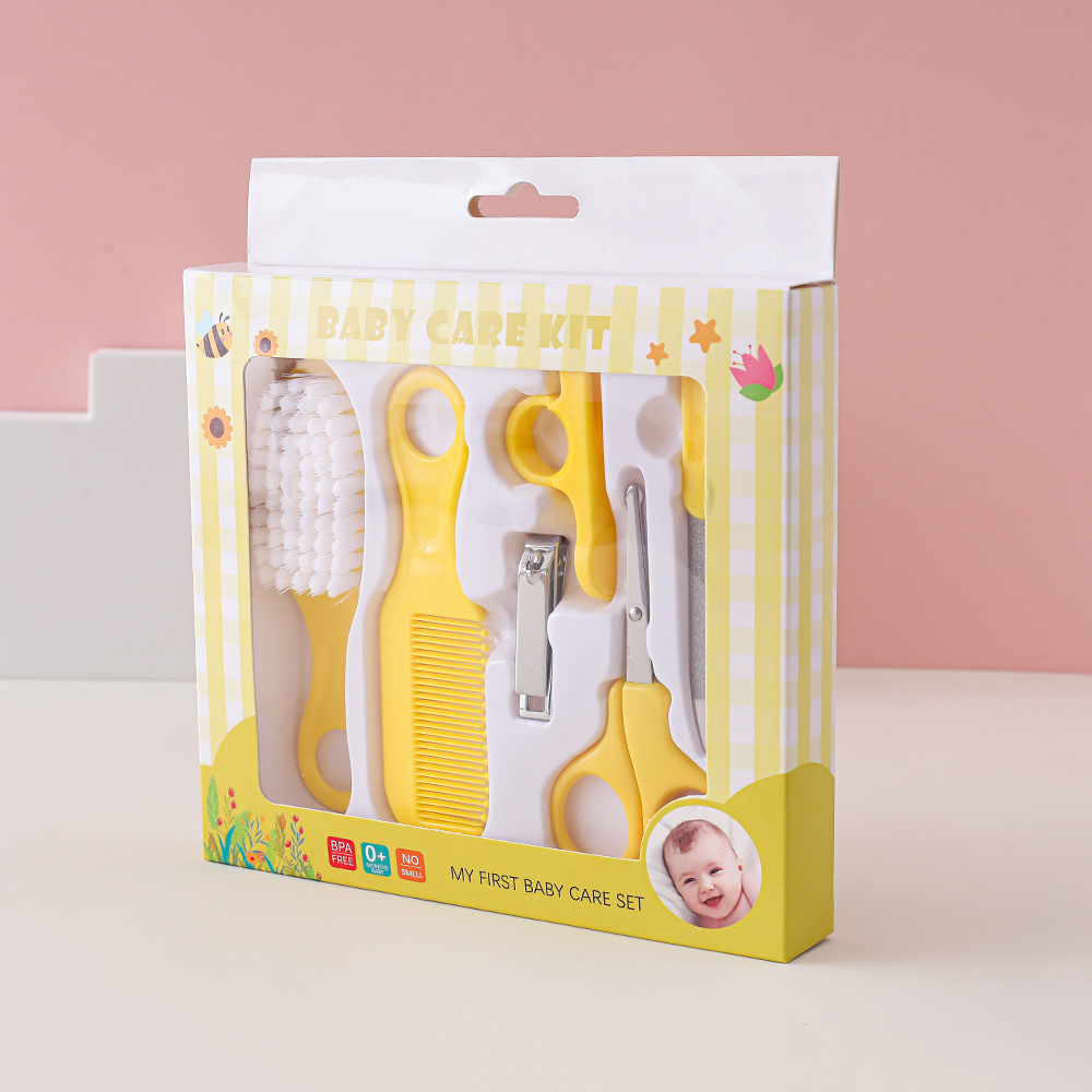 Comercio exterior Venta caliente cuidado del bebé limpieza 6-piece cortaúñas combinación traje bebé seguridad peine cepillo caja de regalo al por mayor image 10