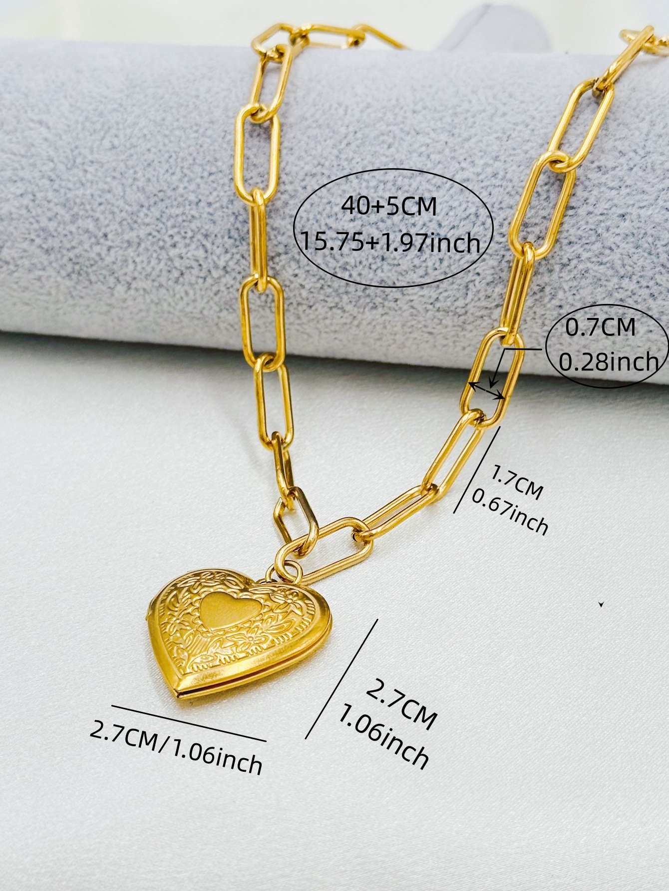 Couple Gender Wholesale Jewelry Elegant Simple Style Streetwear Heart Shape 304 Stainless Steel Plating Stainless Steel Necklaces