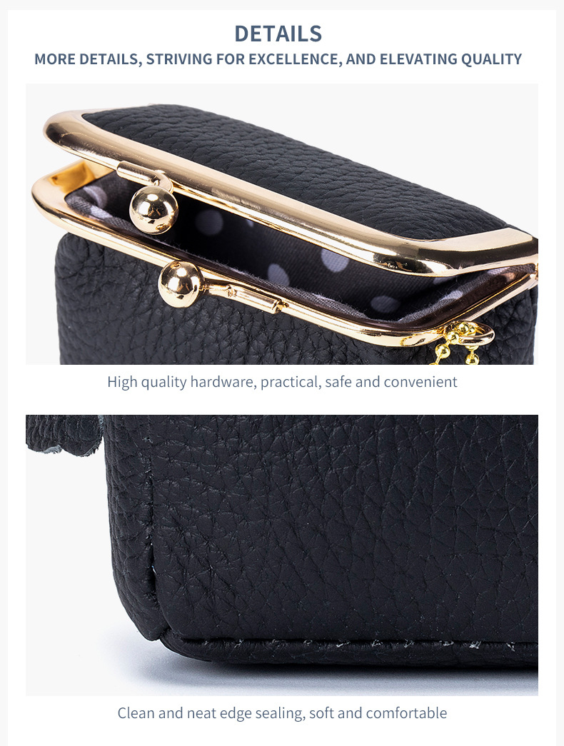 New leather mini mouth red envelope ins style lychee pattern multifunctional lipstick box convenient change coin storage_voghion.com