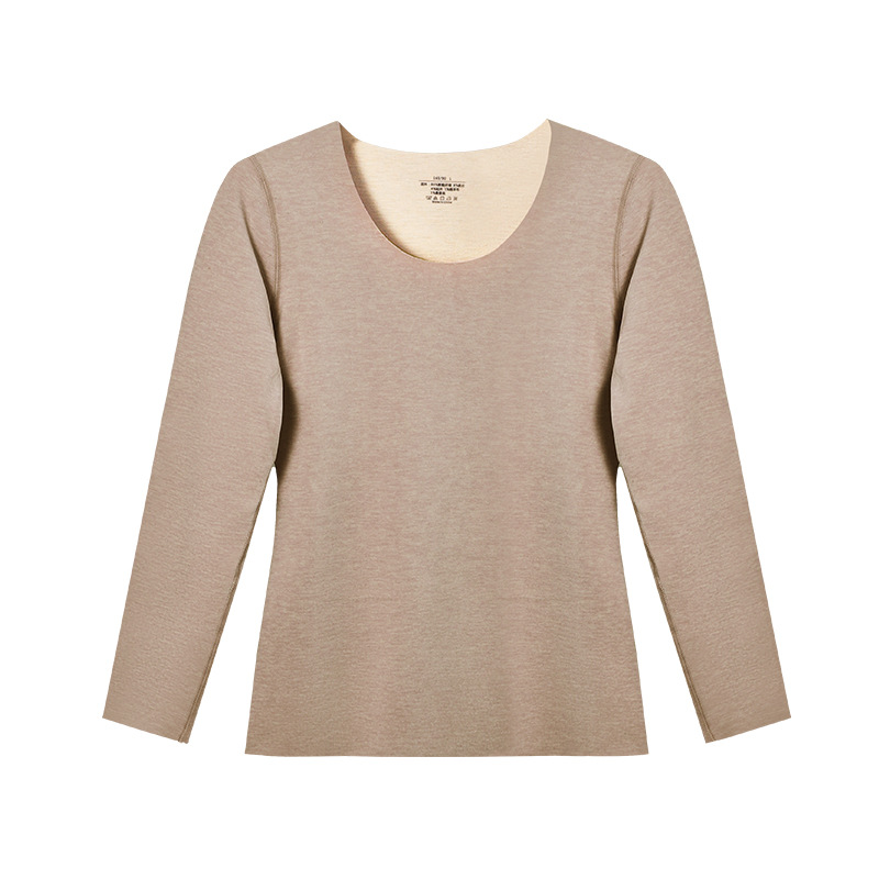 Ropa interior térmica de mujer ropa de Otoño de mujer sin costuras forrada de lana engrosada de fondo Otoño e Invierno ropa de Otoño de lana de una pieza para mujer