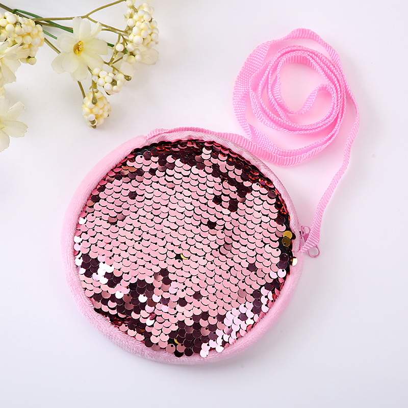 Women's Solid Color Cloth Sequins Zipper Kids Wallets display picture 8