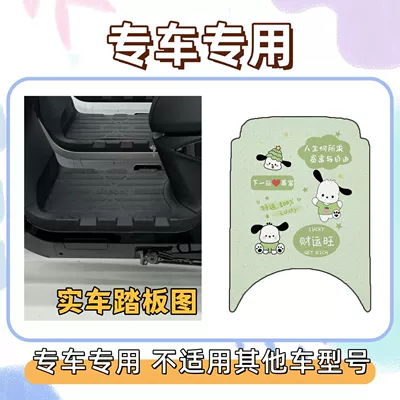 models N370c/N380c/N385c, special floor | Electric vehicle foot mat - pacha-dog-green-with-velcro-23-models-of-m80cm85cm95c