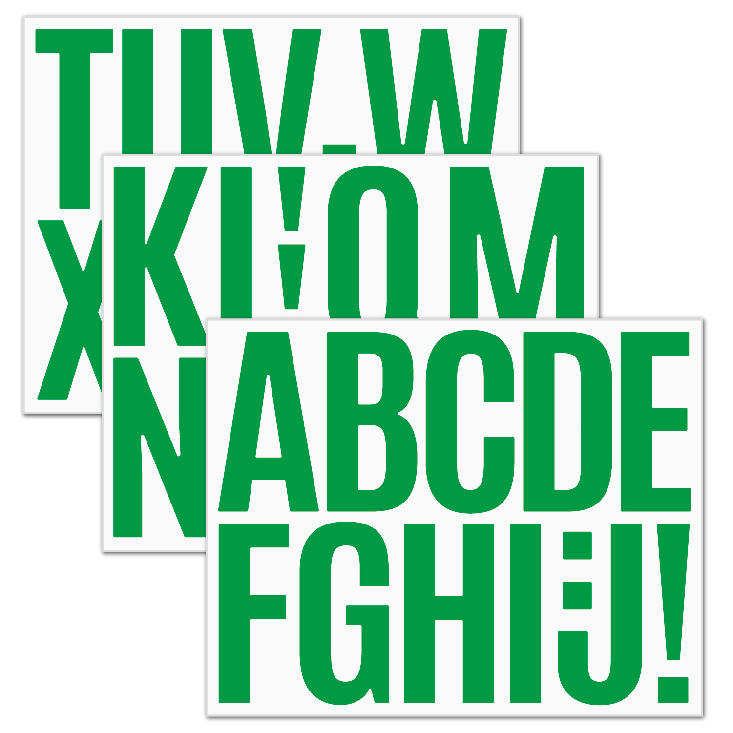3 inches 26 letters-[green] 3 sheets/set P161