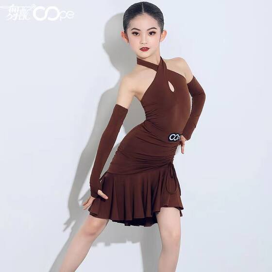 Latin Dance Clothes Girls' Practice Clothes Women's oope Dance with Dance Children's Sling Internet Celebrity 2022 New Summer Suit
