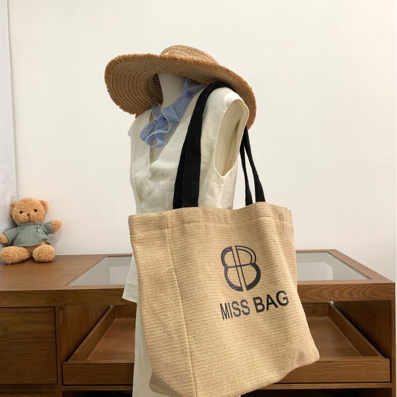 Niche Designer Laptop Bag Large Capacity Casual Tote Bag Women's Shoulder Linen Handmade Canvas Bag