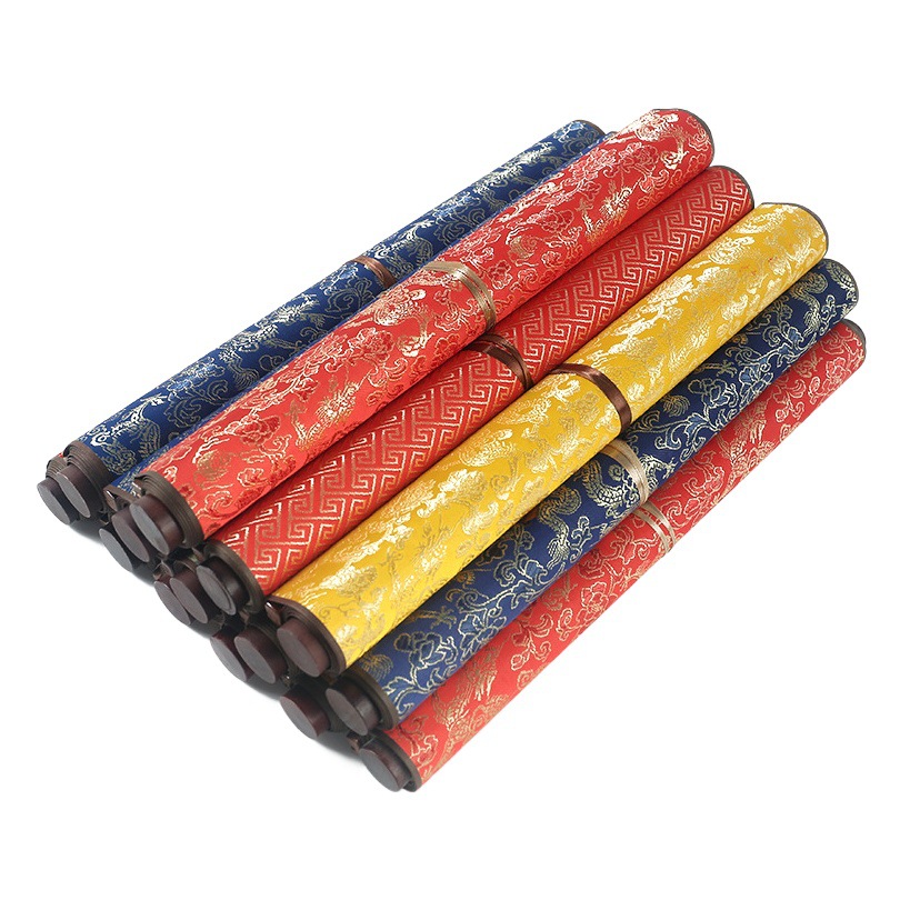 High-end imitation Xuan brocade ten thousand times water writing cloth scroll writing brush calligraphy practice blank rice character grid water writing cloth wholesale