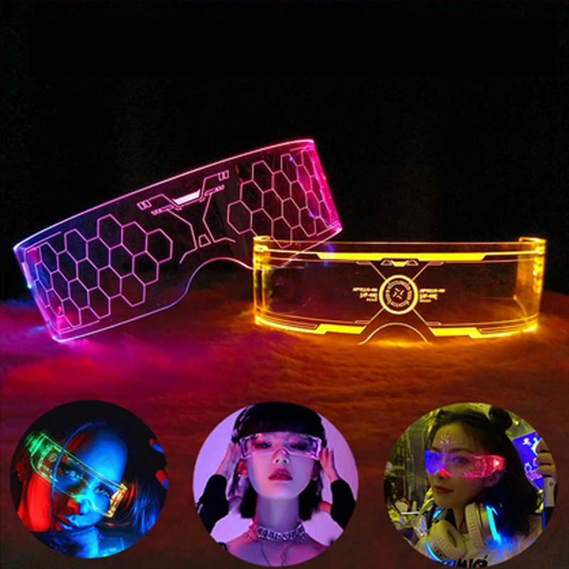 Tecnología LED máscara de mitad de cara colorido doble control modelado de moda fiesta Bungee LED props acrílicos
