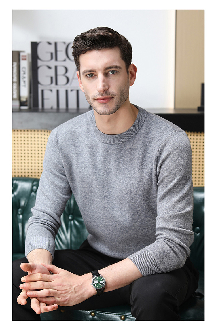 Otoño y invierno nuevo tipo de manga larga nuevo tipo de suéter de punto casual de moda de punto hoodie de cuello redondo simple suéter versátil