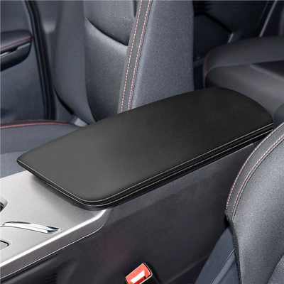 Modified Central Armrest Box Protective | Armrest box pad - 24-25-changan-x5plus-black-leather-gray-line-unlabeled-armrest-box-cover