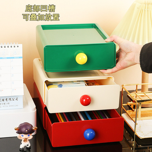 The dopamine storage box can stack multiple layers, large-capacity shelf storage box, drawer-style desktop storage organizer.