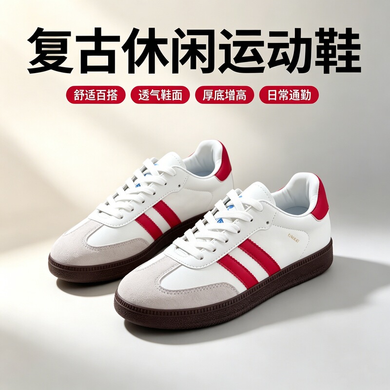 2026 Model German Training Shoes Samba Retro Three-Stripe Sneakers for Men, Color-Blocking Versatile Breathable Casual Shoes 2026 Model German Training Shoes Samba Retro Three-Stripe Sneakers for Men, Color-Blocking Versatile Breathable Casual Shoes