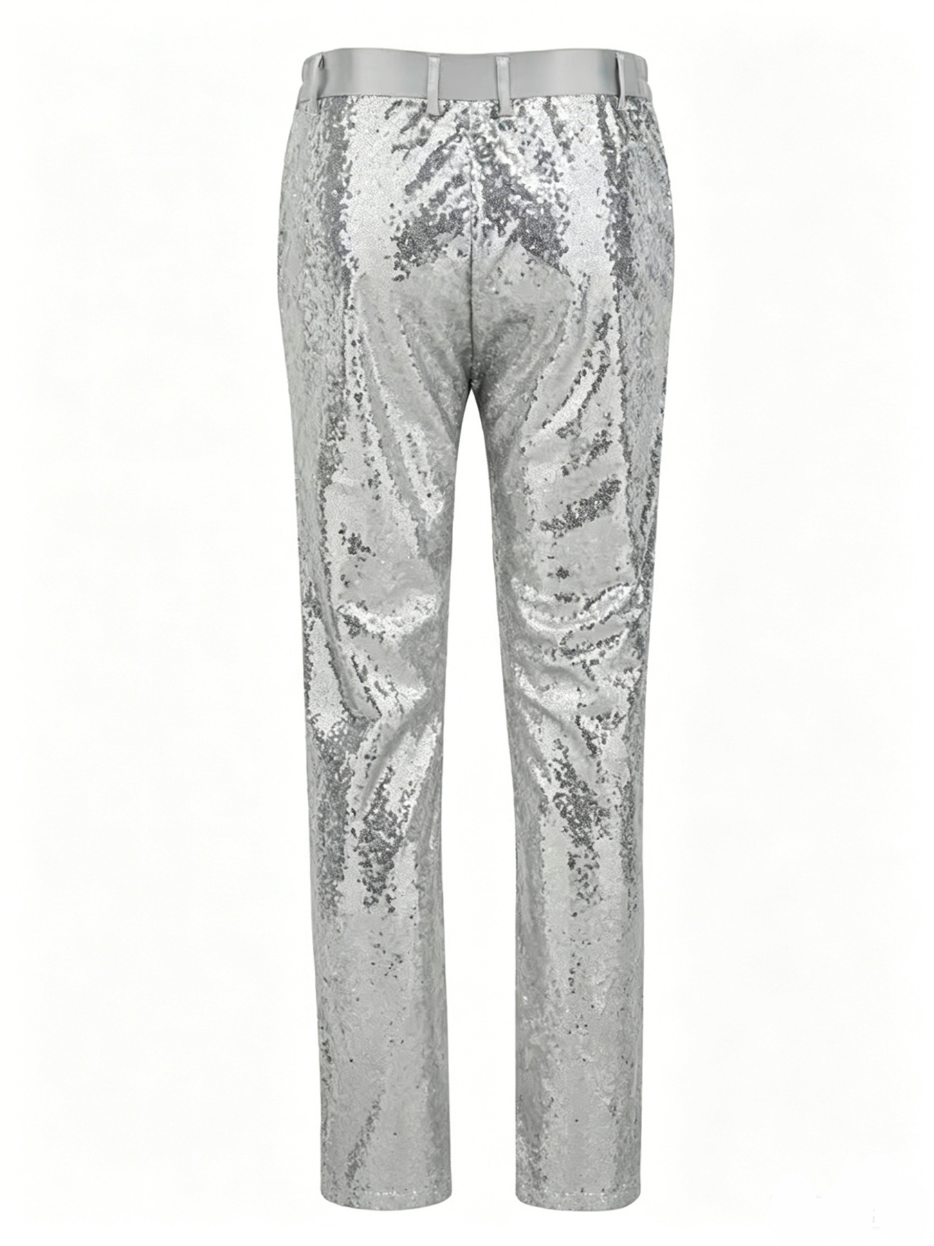 Slim Fit Sequin Suit Trousers For Men Sparkling Party Pants_voghion.com