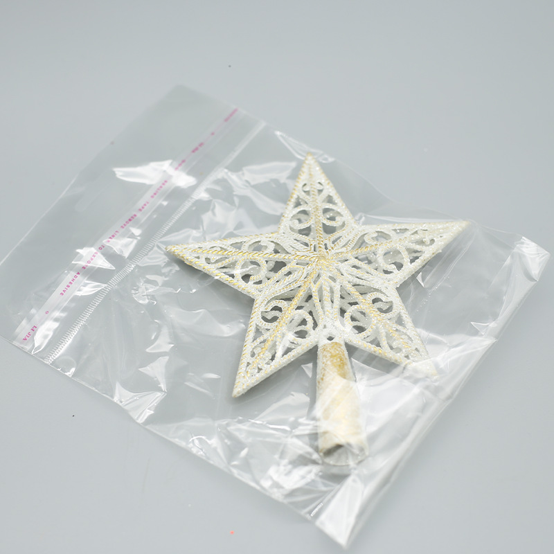 Fábrica de decoraciones de Navidad de oro platino campana de plástico amor hecho a mano árbol de Navidad decoración colgante en stock