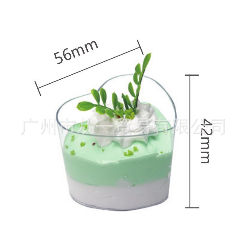 Vaso Desechable con Tapa para Pudín y Postres de Plástico PS Transparente