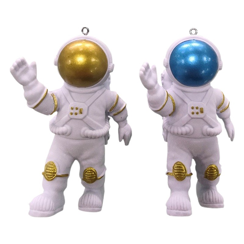Oro astronauta creativo pecera paisaje decoración buzo hogar paisaje decoración juguete espacio familia