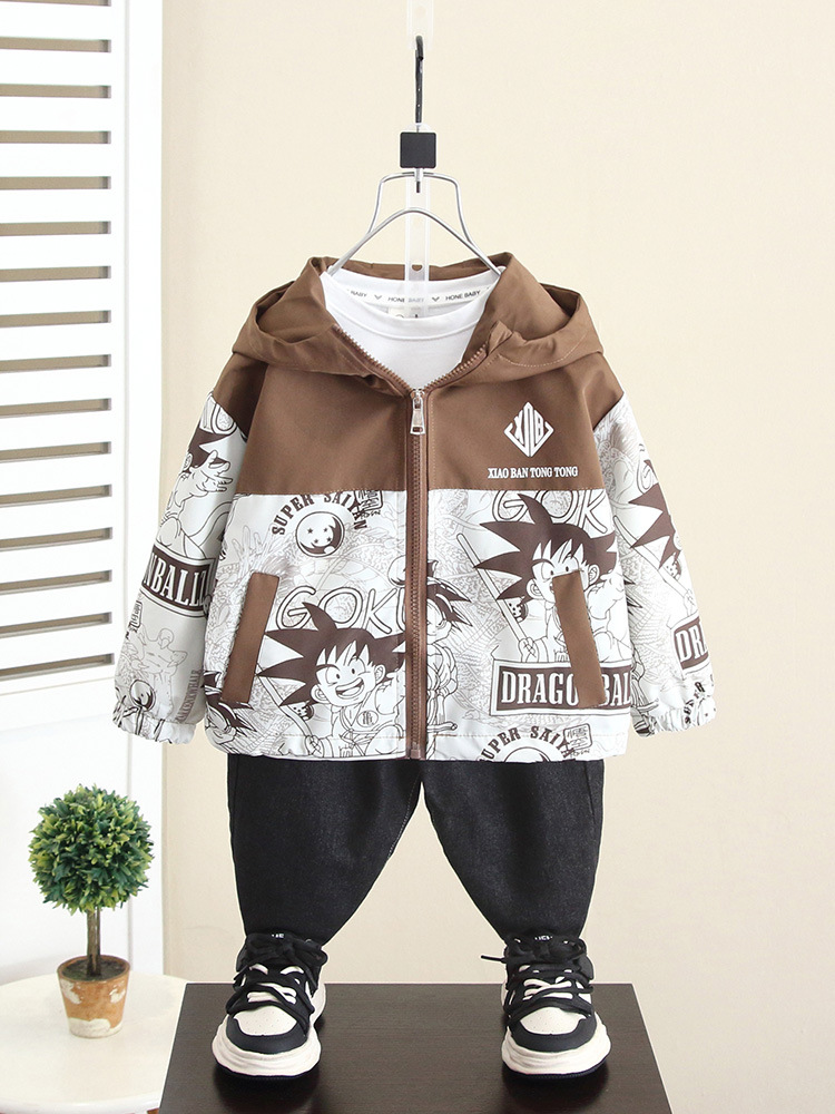 5975 Chaqueta de chaqueta para niños Primavera y otoño 2025 Nuevo estilo Cool y guapo Chaqueta de otoño para niños Chaqueta de moda