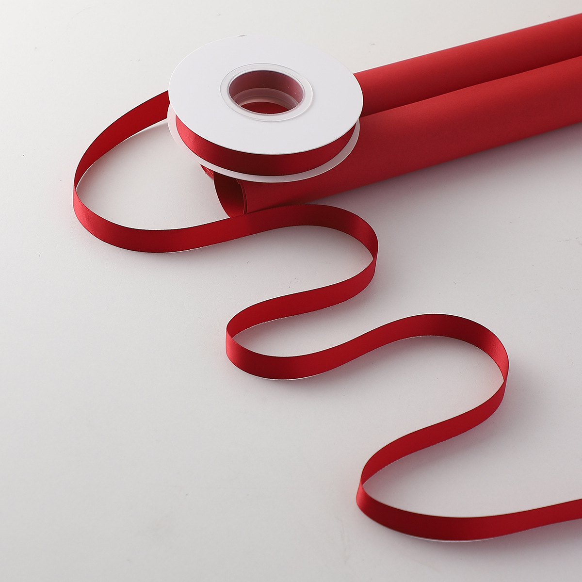 Serie de siete colores de cordier rojo ligero de alta calidad ramo de flores de cinta de color sólido cinta de regalo embalaje florista decoración