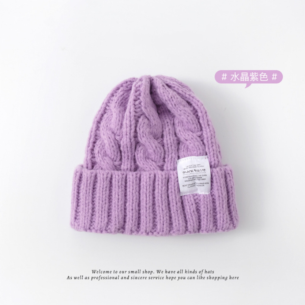 Sombrero de estudiante de estilo japonés femenino Otoño e Invierno de alto aspecto ins sombrero de lana de punto grueso versátil suelta gran circunferencia de la cabeza sombrero frío