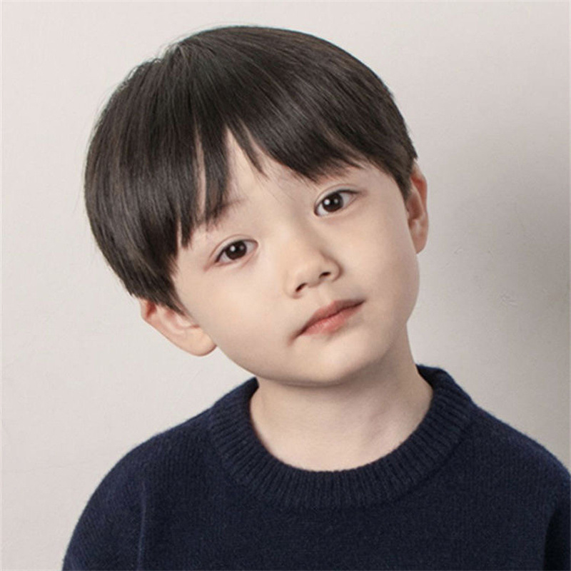 Wig for Boys with Short Hair, Korean Style, Handsome,齐刘海, Realistic Short Straight Hair, Breathable Full Headgear Wholesale