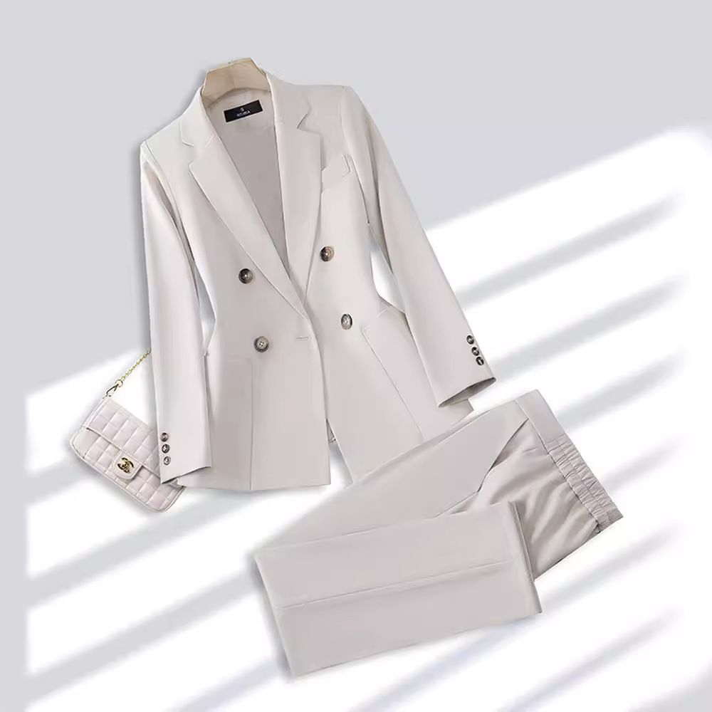 Dameklær Khaki dress for kvinner temperament gudinne stil profesjonell leder formell arbeidsklær dressjakke_voghion.com