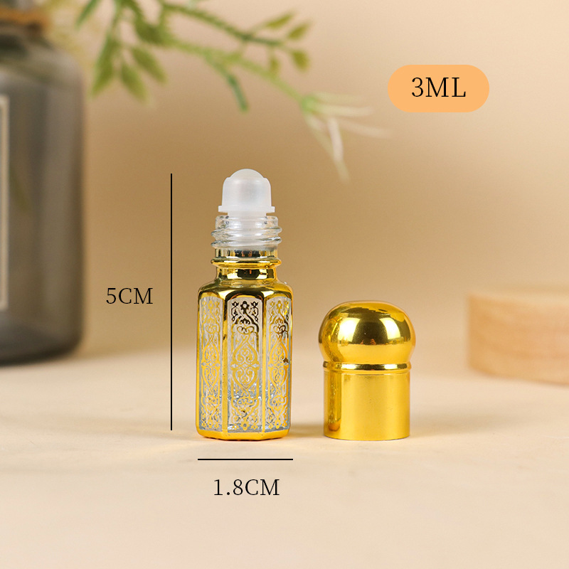 Z004-3ml6ml12ml エッセンシャルオイルローラーボールボトル ローラーボール空ボトル マッサージアプリケーションサンプルガラス 八角形|undefined