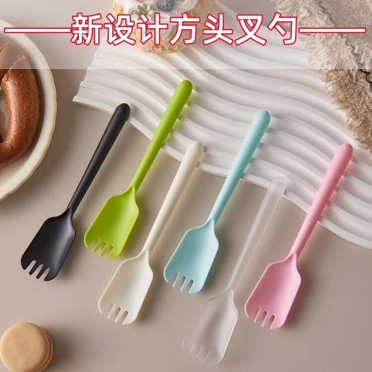 Disposable small spoon fork fork spoon fruit plastic cake fork independent packaging dessert spoon ice cream spoon