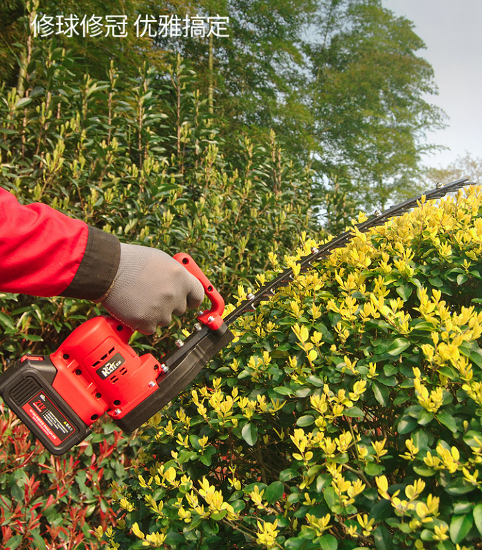 凯姿电动无刷绿篱机充电式小型茶树修剪机篱笆双刃弯刀款1电.p