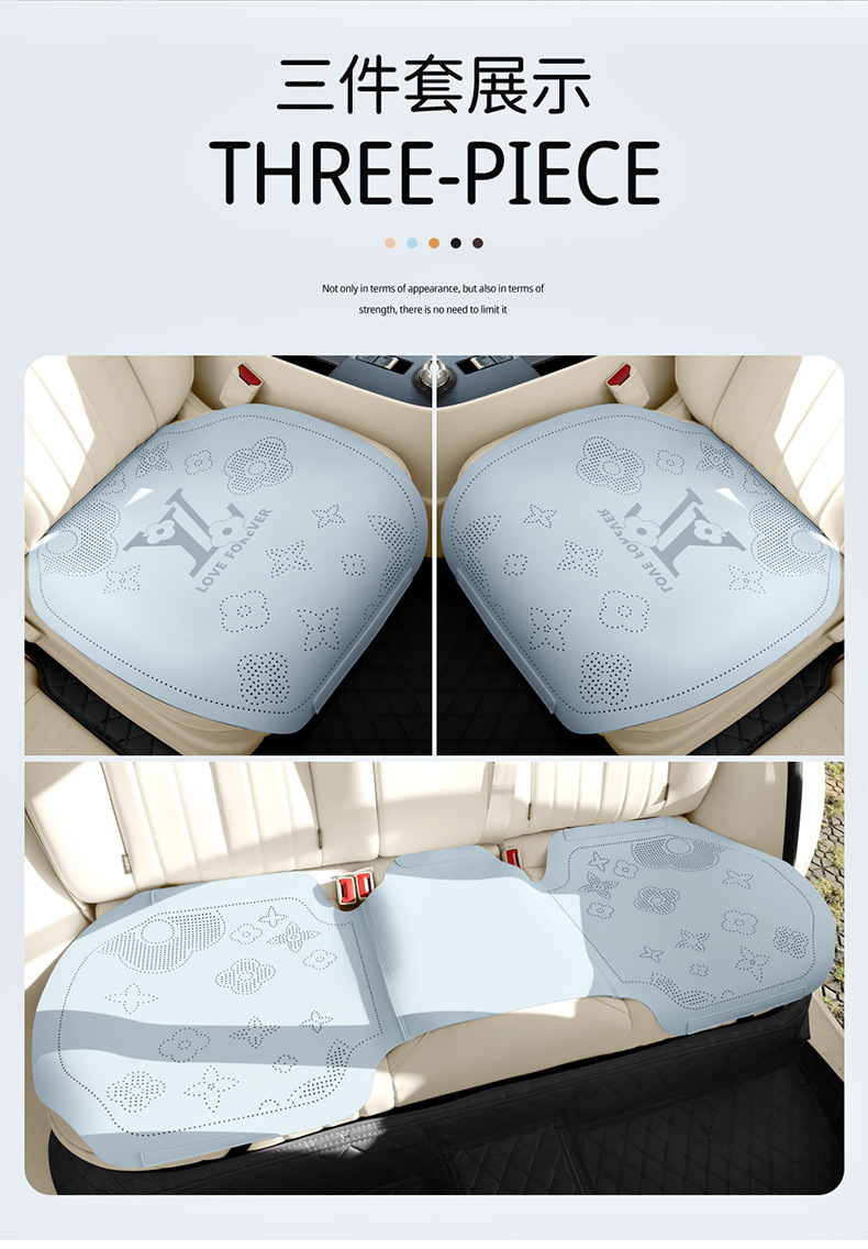 26 Types of Car-Specific Three-Piece Set of All-Season Suede Non-Slip Breathable Seat Covers for Driver, Passenger, and Rear Seats