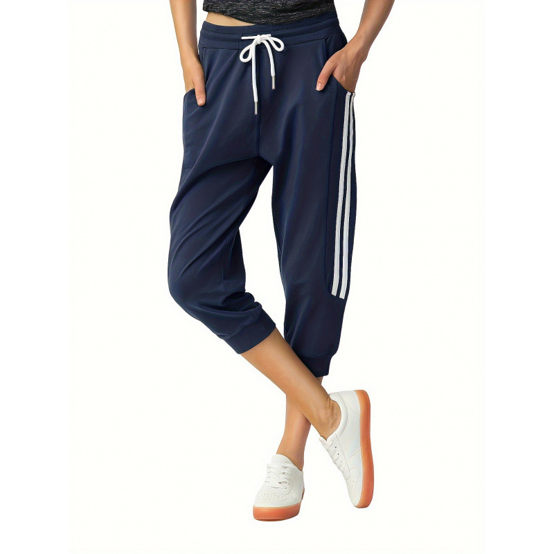 2025 New Cross-Border European and American Style Breathable Fabric Women's Capri Pants Casual Sports Pants