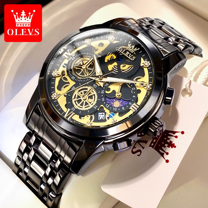 2023 New Watch Oulishi Brand Watch Quartz Watch Fashion Versatile Multi Functional Timing Men's Watch Men's Watch_voghion.com