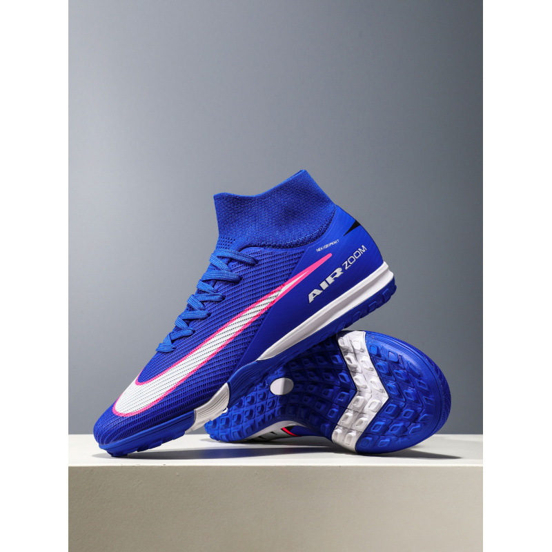 Zapatillas de Fútbol de Caña Alta Tacos Largos para Adultos y Jóvenes, Piel Sintética y TPR, Ligero