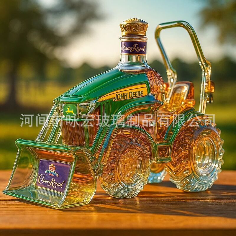 新品推土机威士忌酒瓶泡酒瓶高硼硅玻璃酒瓶装饰摆件泡酒瓶跨境|undefined